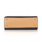 Women's Faux Leather Printed Handbag (Camel)