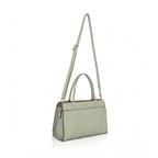 Women's Faux Leather Textured Adjustable Long Belt Handbag (Green)