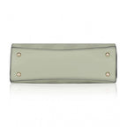 Women's Faux Leather Textured Adjustable Long Belt Handbag (Green)