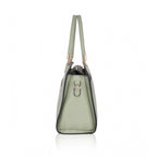 Women's Faux Leather Textured Adjustable Long Belt Handbag (Green)