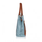 Women's Faux Leather Textured Tote Bag (Grey)