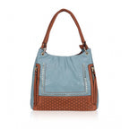 Women's Faux Leather Textured Tote Bag (Grey)