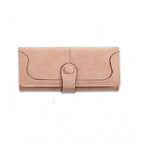 Women's Faux Leather Medium Snap Button Wallet (Khakhi)