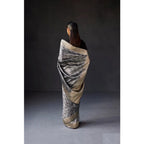 Women's Silk Printed Saree With Unstitched Blouse 5.5Mtr (Grey)