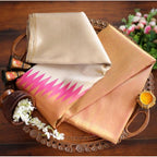 Women's Silk Printed Saree With Unstitched Blouse 5.5Mtr (Cream)