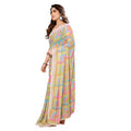 Women's Small Lace Georgette Printed Ready-to-Wear Saree With Unstitched Blouse 5.5 Mtr (Green)