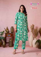 Viscose Printed Co-Ord Set with Mandarin Collar