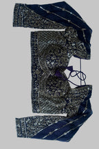 Deep Violet Organza Ready-to-Wear Saree with Embellished Blouse
