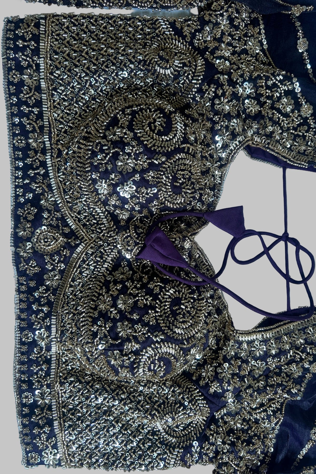Deep Violet Organza Ready-to-Wear Saree with Embellished Blouse