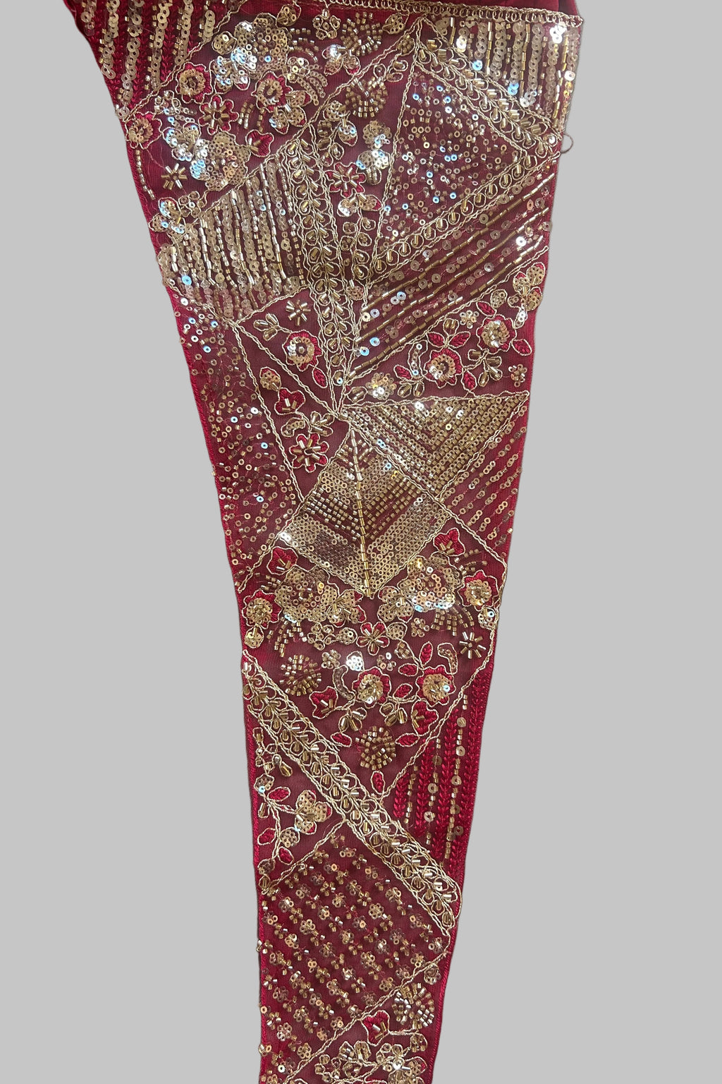 Red Ready-to-Wear Imported Lycra Saree with Embellished Designer Blouse