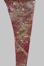 Red Ready-to-Wear Imported Lycra Saree with Embellished Designer Blouse