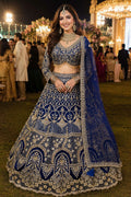 Heavy Net Embroidered Beads Work Bridal Lehenga Choli with Dupatta