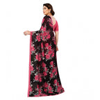 Women's Georgette Printed Saree With Unstitched Blouse 5.5Mtr (Pink)
