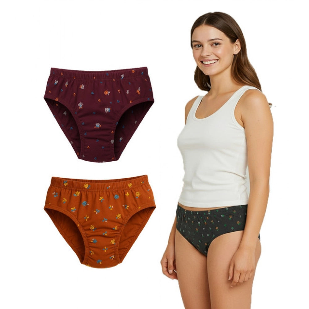 Pack of_3 Women's Cotton Printed Hipster Panty (Multicolor)