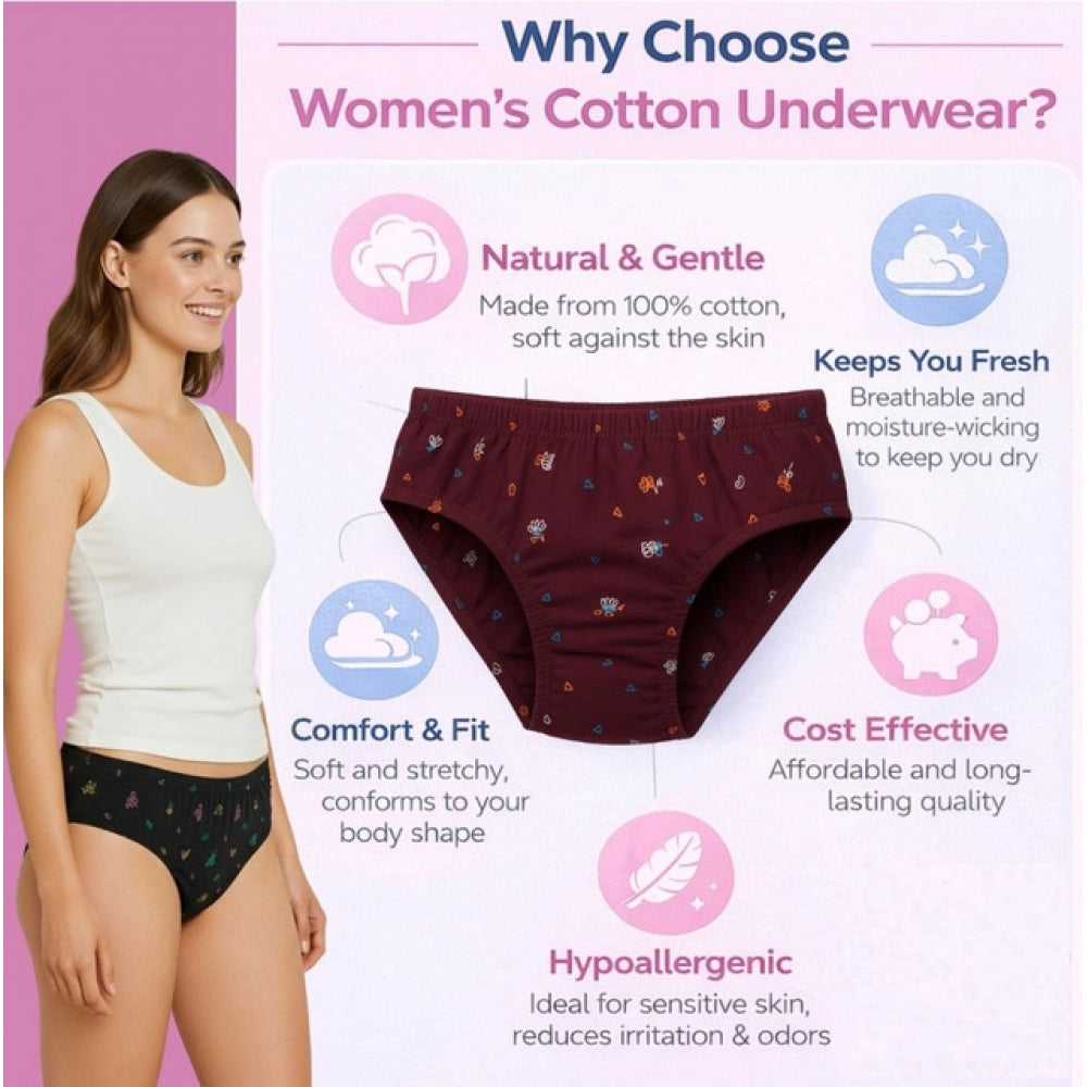 Pack of_6 Women's Cotton Printed Hipster Panty (Multicolor)