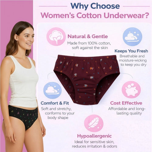 Pack of_6 Women's Cotton Printed Hipster Panty (Multicolor)