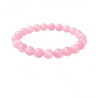 Natural Crystal 8mm Rose Quartz Bracelet  (Light Pink)