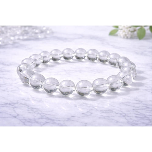 Natural Crystal 8mm Clear Quartz Bracelet (White)