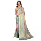 Women's Jacquard Saree With Unstitched Blouse 5.5Mtr (Multicolor)
