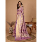 Women's Jacquard Saree With Unstitched Blouse 5.5Mtr (Multicolor)