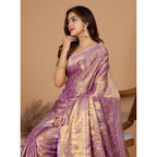 Women's Jacquard Saree With Unstitched Blouse 5.5Mtr (Multicolor)