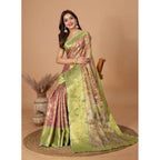 Women's Jacquard Saree With Unstitched Blouse 5.5Mtr (Multicolor)