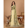 Women's Jacquard Saree With Unstitched Blouse 5.5Mtr (Olive)