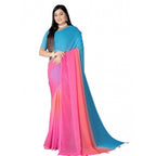 Women's Georgette Floral Printed Saree With Unstitched Blouse 5.5Mtr (Multicolor)