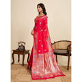Women's Faux_Banarasi_Silk Woven Saree With Unstitched Blouse 5.5Mtr (Red)