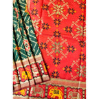Women's Patola Silk Meena And Zari Woven Saree With Unstitched Blouse 5.5Mtr (Blue)