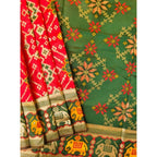 Women's Patola Silk Meena And Zari Woven Saree With Unstitched Blouse 5.5Mtr (Red)