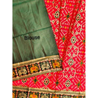 Women's Patola Silk Meena And Zari Woven Saree With Unstitched Blouse 5.5Mtr (Red)
