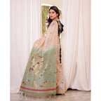 Women's Blended_Cotton Woven_Motifs Saree With Unstitched Blouse 5.5Mtr (Rama_Green)