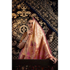 Women's Organza Woven Saree With Unstitched Blouse 5.5Mtr (Purple)