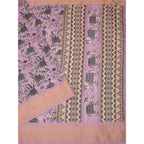 Women's Cotton Silk Printed Saree With Unstitched Blouse 5.5Mtr (Pink)