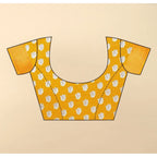 Women's Cotton Blend Printed Saree With Unstitched Blouse 5.5Mtr (Yellow)