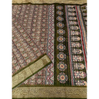 Women's Cotton Blend Printed Saree With Unstitched Blouse 5.5Mtr (Green)