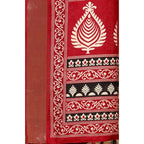 Women's Cotton Silk Printed Saree With Unstitched Blouse 5.5Mtr (Black)