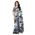 Women's Cotton Silk Floral Printed Saree With Unstitched Blouse 5.5Mtr (Multicolor)