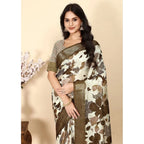 Women's Cotton Silk Floral Printed Saree With Unstitched Blouse 5.5Mtr (Multicolor)