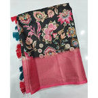 Women's Cotton Silk Floral Printed Saree With Unstitched Blouse 5.5Mtr (Multicolor)