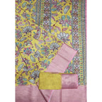 Women's Cotton Silk Floral Printed Saree With Unstitched Blouse 5.5Mtr (Multicolor)