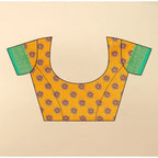 Women's Cotton Silk Printed Saree With Unstitched Blouse 5.5Mtr (Yellow)