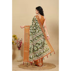 Women's Cotton Silk Floral Printed Saree With Unstitched Blouse 5.5Mtr (Multicolor)
