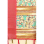 Women's Cotton Silk Floral Printed Saree With Unstitched Blouse 5.5Mtr (Multicolor)