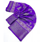 Women's Cotton Silk Printed Saree With Unstitched Blouse 5.5Mtr (Royal Blue)