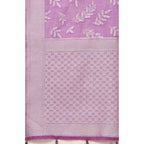 Women's Art Silk Jacquard Printed Saree With Unstitched Blouse 5.5Mtr (Purple)