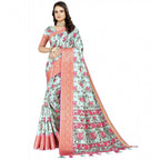 Women's Cotton Silk Floral Printed Saree With Unstitched Blouse 5.5Mtr (Multicolor)