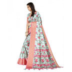 Women's Cotton Silk Floral Printed Saree With Unstitched Blouse 5.5Mtr (Multicolor)