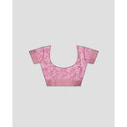 Women's Cotton Blend Floral Printed Saree With Unstitched Blouse 5.5Mtr (Pink)